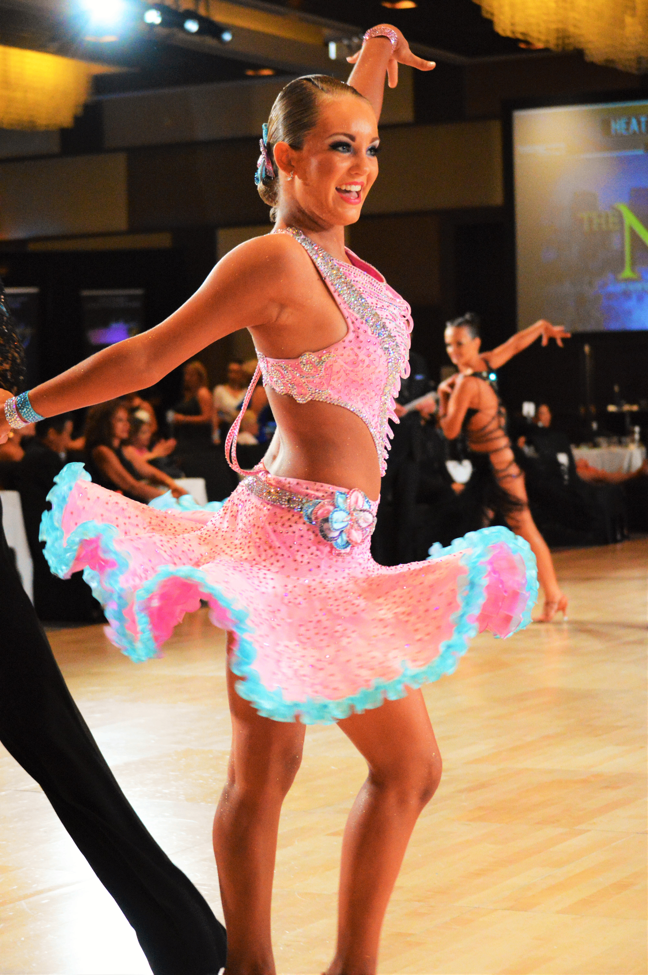 Competitive Latin dancer performing at Eurorhythm Dance Studio